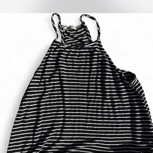 Final Touch Black & White Striped Halter Top